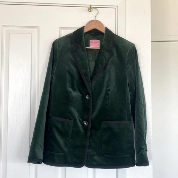 NWOT Kate Spade jewel button velvet jacket. - Picture 3 of 8